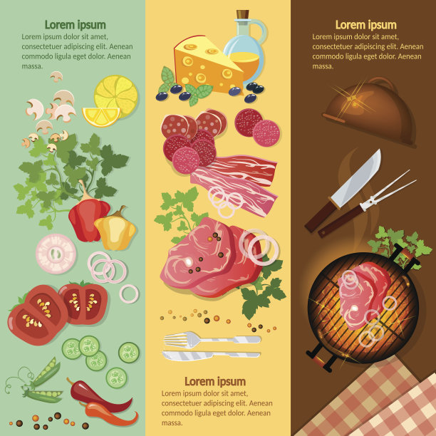 烹饪食品横幅新鲜蔬菜配料烧烤图片下载