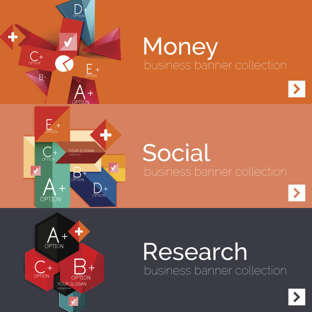 平面设计纸信息图横幅集图片下载