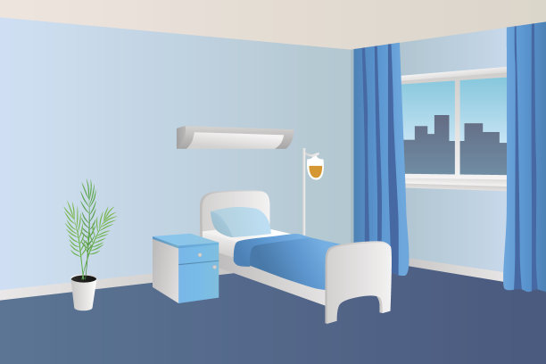 医院病房医务室室内插图向量图片下载