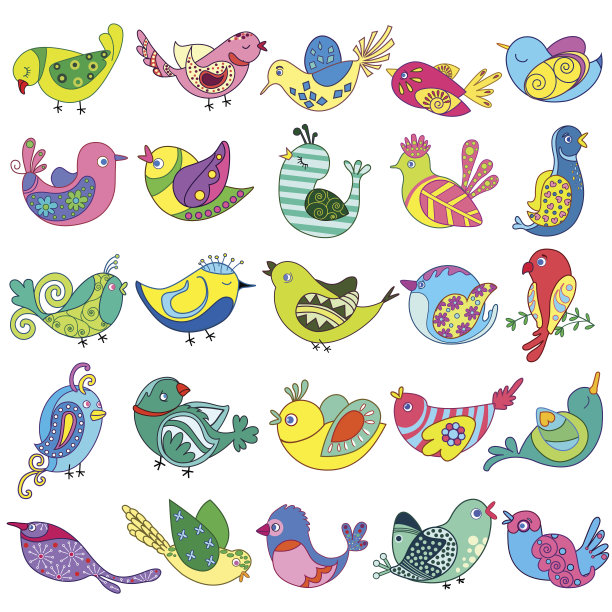 七彩鸟集图片下载