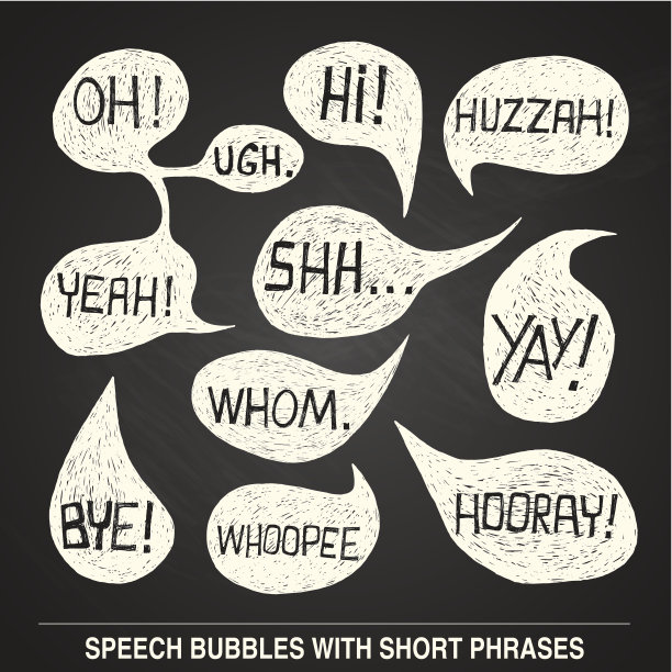 手绘语音气泡集与短短语图片下载
