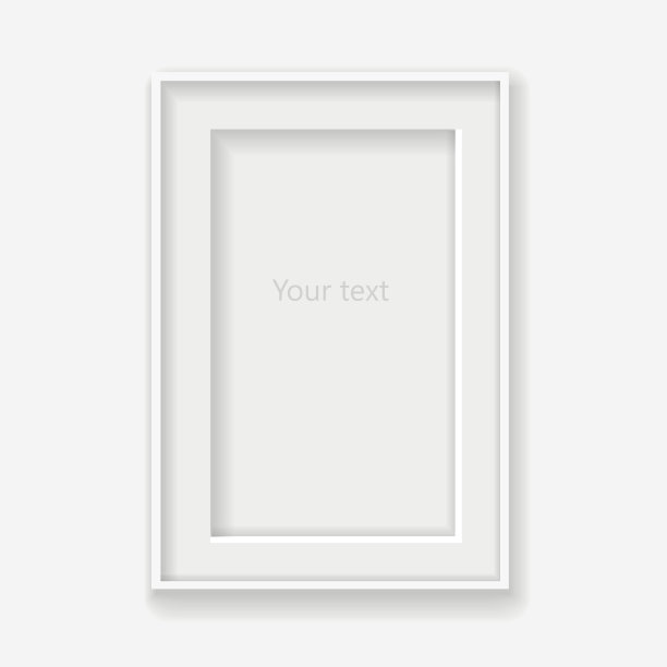 灰色的墙壁上有白色的垂直框架和阴影。向量图片下载