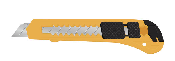 矢量插图的现实盒刀刀孤立在白色图片下载