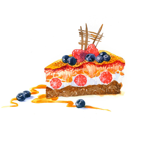 新鲜美味的浆果蛋糕图片下载