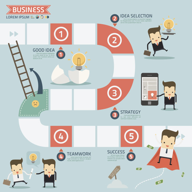 迈向成功的商业理念素材图片