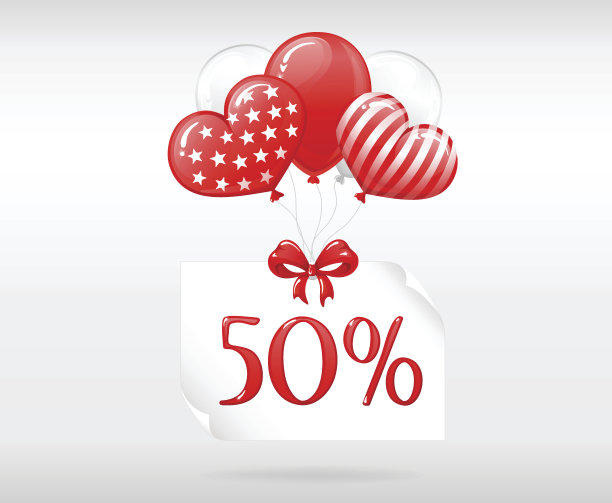 红色气球50%出售图片下载
