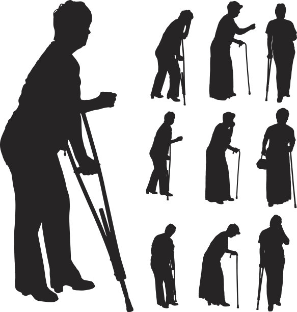 矢量剪影老人。图片下载