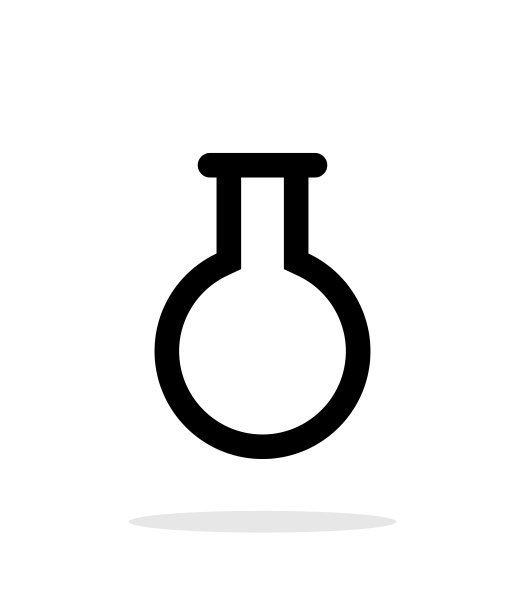 白色背景上的空烧瓶简约图标图片下载