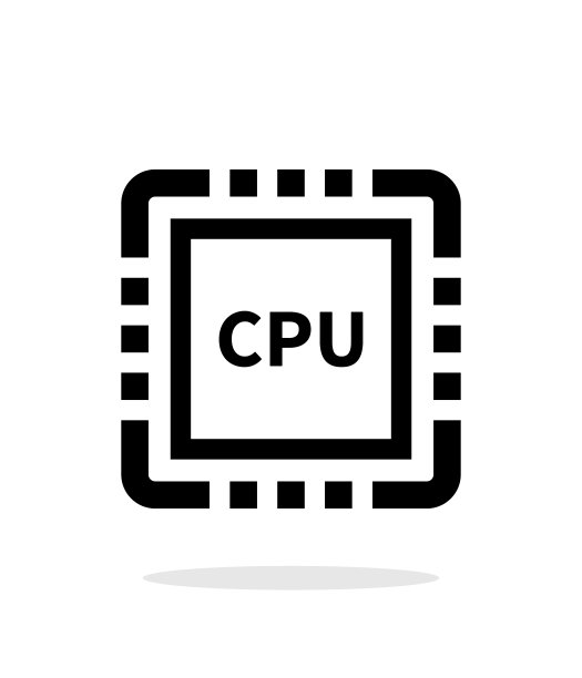 白色背景上的CPU简约图标图片下载