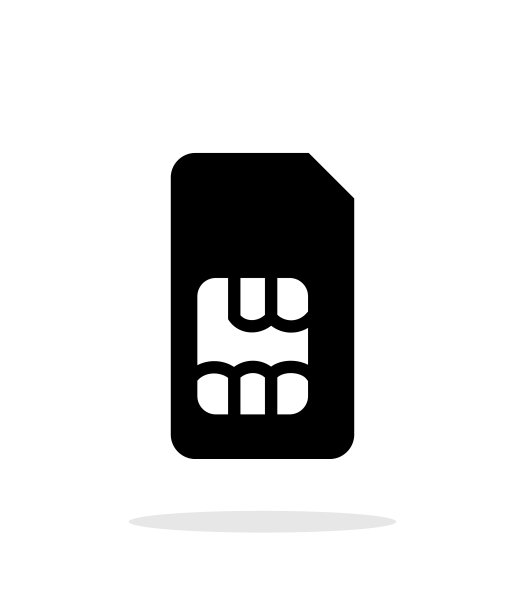 白色背景上的标准SIM卡简易图标图片下载