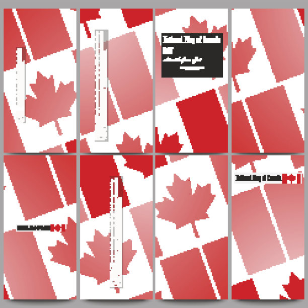 现代的传单。加拿大国旗日。抽象的点图片下载