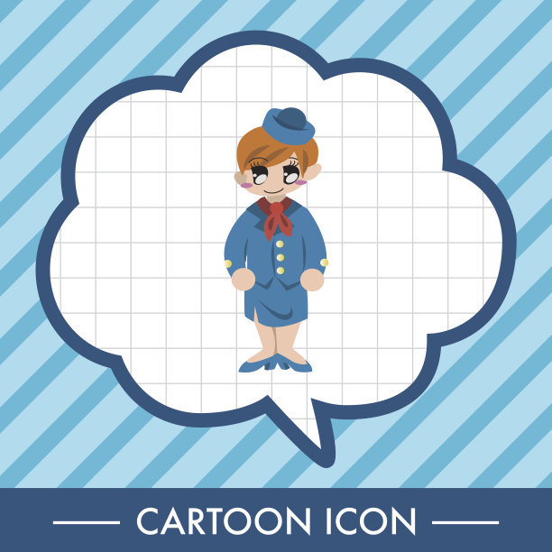 空乘主题元素向量，eps图片下载