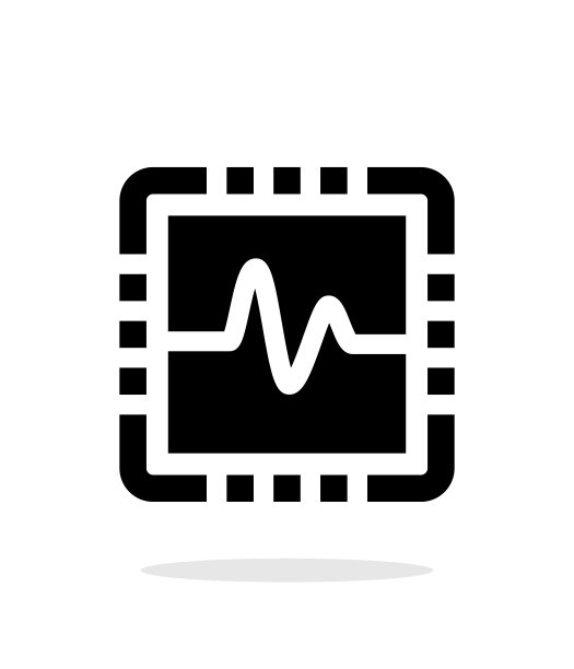 白色背景上的CPU监控简单图标图片下载