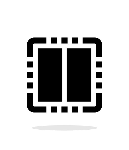 白色背景上的双核CPU简约图标图片下载