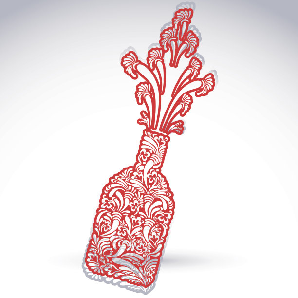 庆祝主题艺术的象征，时尚的花酒瓶图片下载