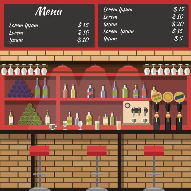 酒吧内部有板菜单图片下载