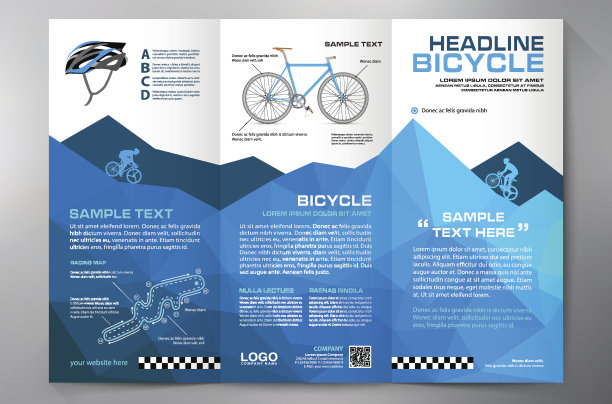 宣传册单张设计三折模板。图片下载