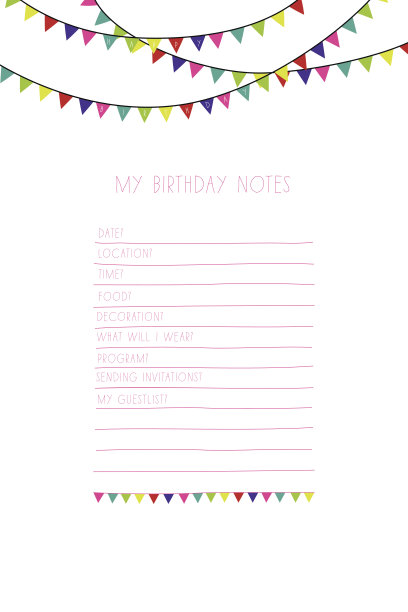 带花环的生日记事本。图片下载