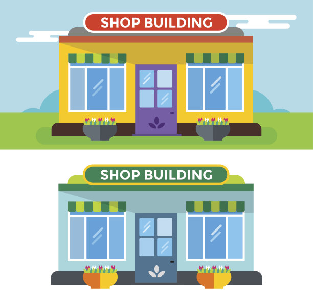 Shop建筑矢量隔离图片下载