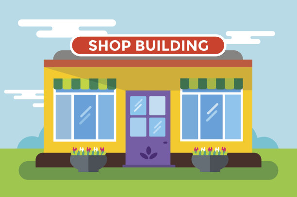 Shop建筑矢量隔离图片下载