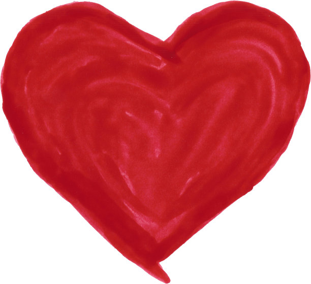涂成红色的心图片下载