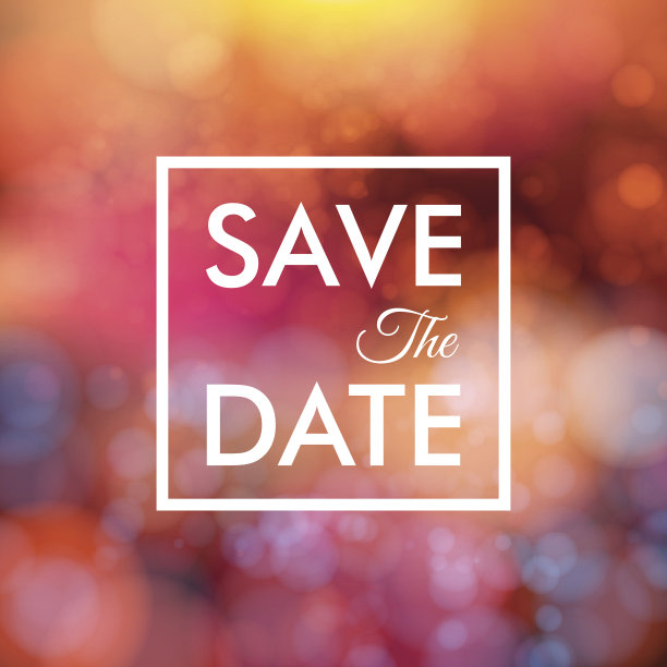 把日期留到个人假期。婚礼邀请,模糊图片下载