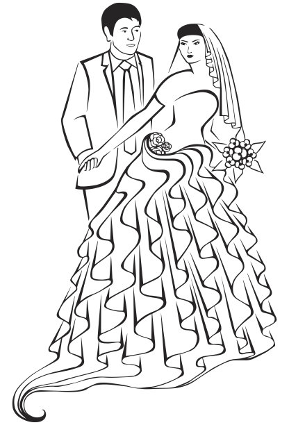 新婚夫妇。亚洲民族。图片下载