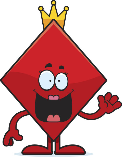 卡通方块皇后挥手图片下载