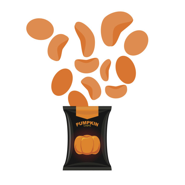南瓜芯片。蔬菜片的包装。素食美食图片下载