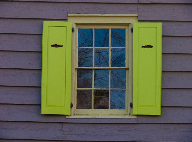 油漆过的木百叶窗，窗户，黏糊糊的绿色图片下载