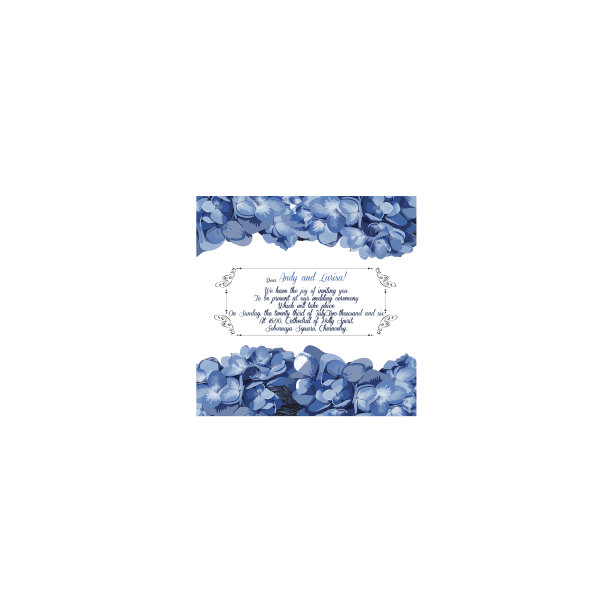 婚礼邀请与绣球花为您的设计。向量图片下载