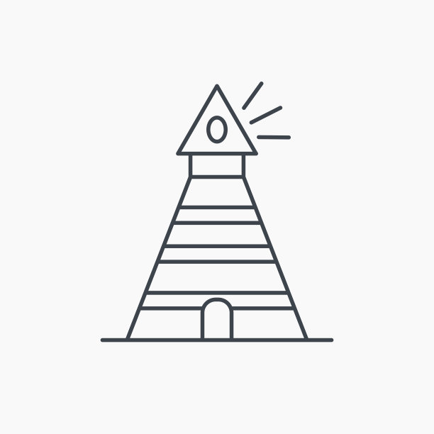 灯塔图标。探照灯信号标志。图片下载