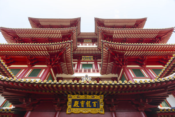 新加坡华埠佛牙寺细节。图片下载