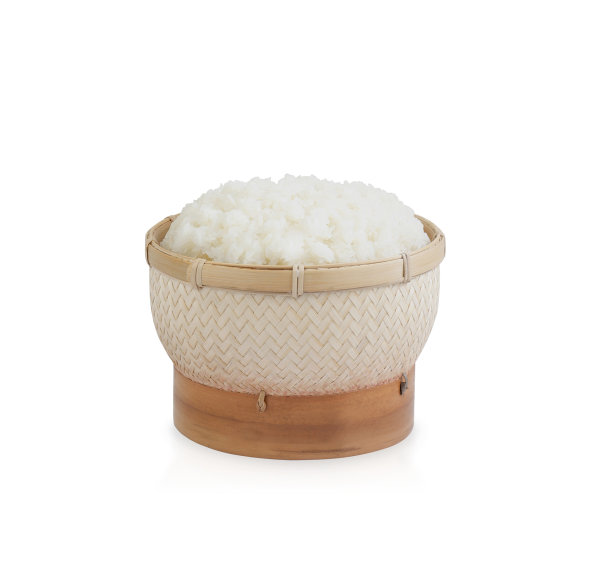 泰国蒸饭工具与糯米隔离图片下载