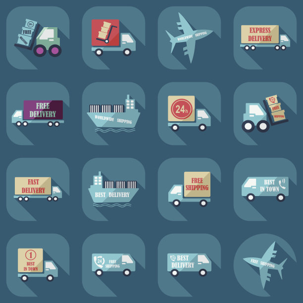 组装传输交付集收集的图标图片下载