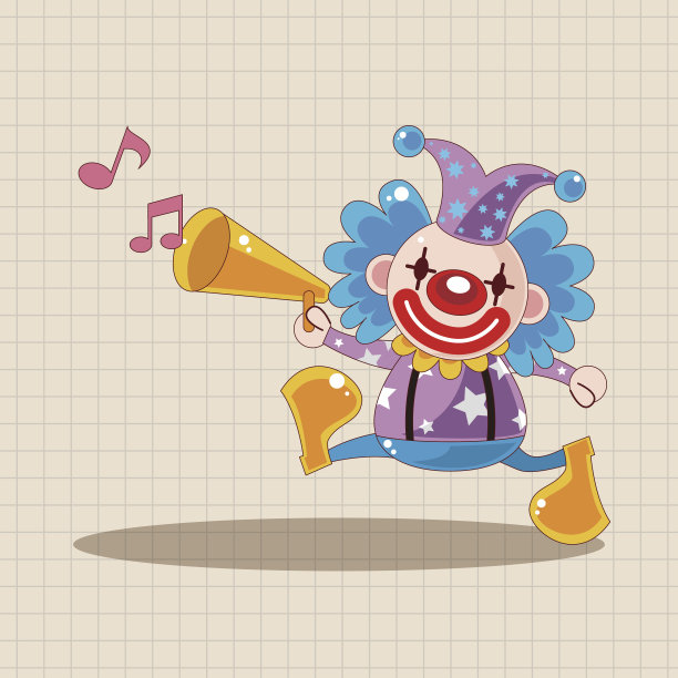 马戏团小丑主题元素素材图片