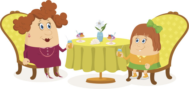 母女近桌，孤立无间图片下载