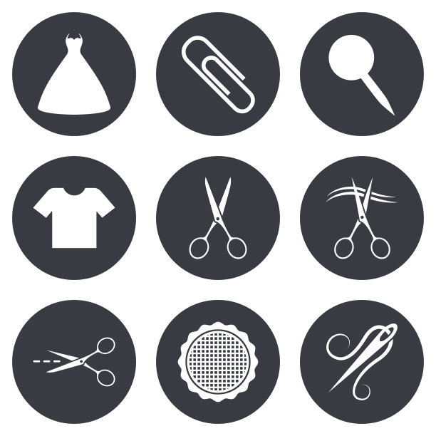 裁缝，缝纫和刺绣图标。剪刀图片下载