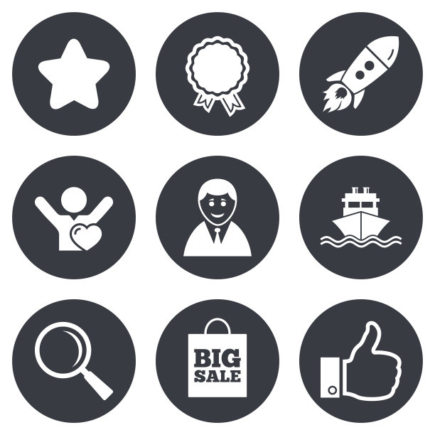 网上购物，电子商务和商业图标图片下载