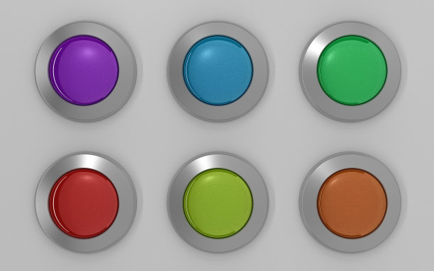 彩色3d玻璃按钮图片下载