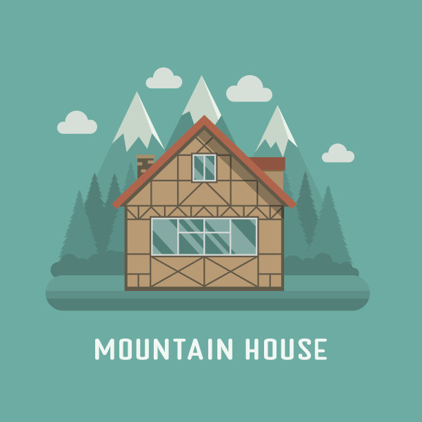 山上的小木屋的房子图片下载