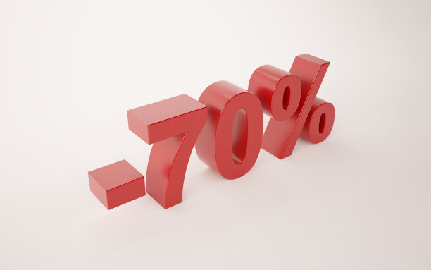 70%的折扣标志在白色的背景上的3d插图图片下载