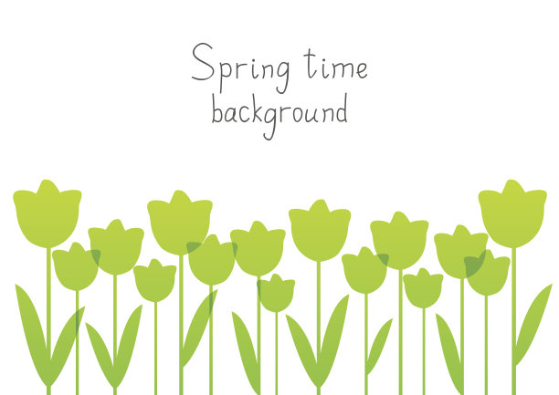 郁金香为您的春季设计剪影图片下载