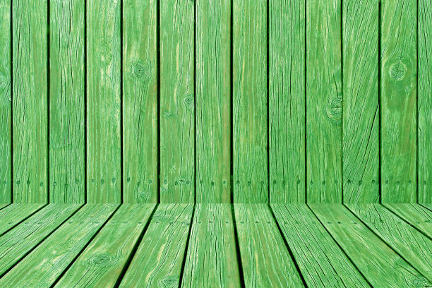 绿色木墙纹理，透视图设计图片下载