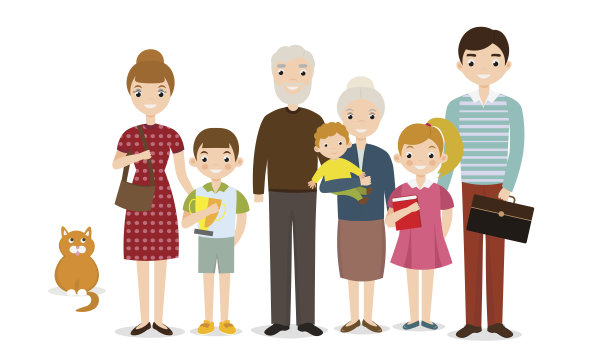 大的幸福的家庭素材图片