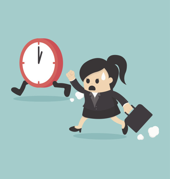 时间管理：奔跑的职场女性图片下载