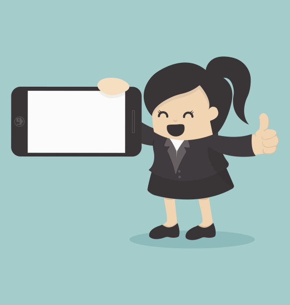 展示智能手机的商务女人图片下载