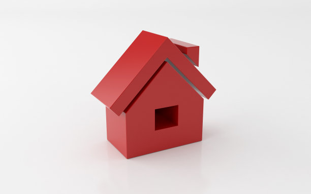 白色背景上的3d房子图标图片下载