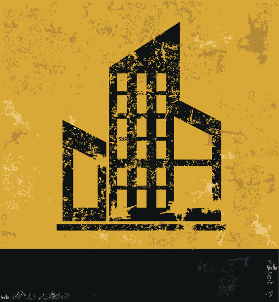 房地产设计上的黄色背景，垃圾向量图片下载