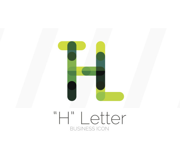 H字母图标，简约线条设计图片下载